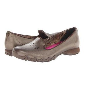 Skechers Biker Myra Bronze women's size 10 flat shoes NEW NIB leather